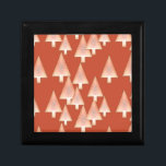Modern metallic Christmas trees - copper & rust Jewelry Box<br><div class="desc">Mid-Century Modern 3-d metallic-look Christmas trees in a silky,  striped gradient - light copper and cream on a deeper rust / copper background</div>