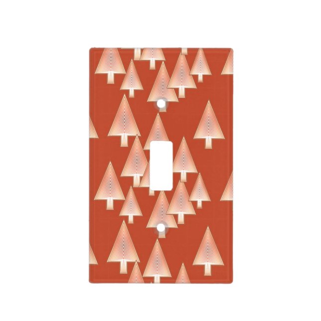 Modern metallic Christmas trees - copper & rust Light Switch Cover (Front)