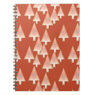 Modern metallic Christmas trees - copper & rust Notebook