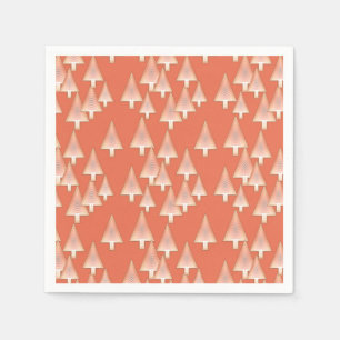 Modern metallic Christmas trees - copper & rust Paper Napkins