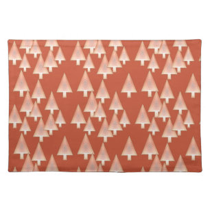 Modern metallic Christmas trees - copper & rust Placemat