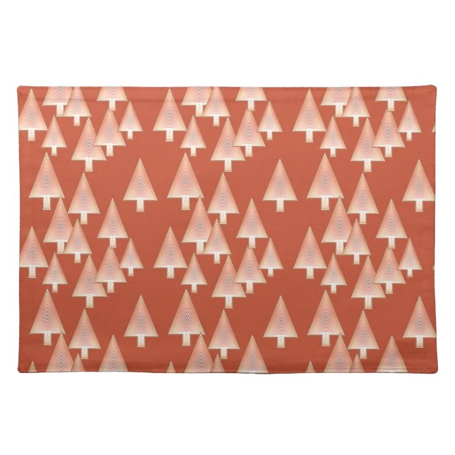 Modern metallic Christmas trees - copper & rust Placemat (Front)