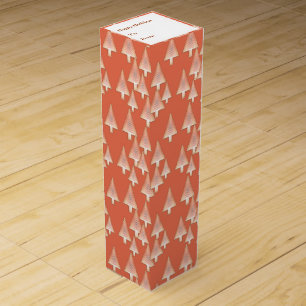Modern metallic Christmas trees - copper & rust Wine Gift Box