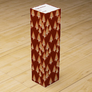 Modern metallic Christmas trees - copper Wine Gift Box