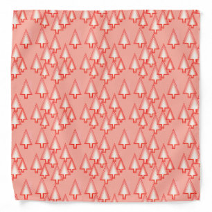 Modern metallic Christmas trees - coral orange Bandana