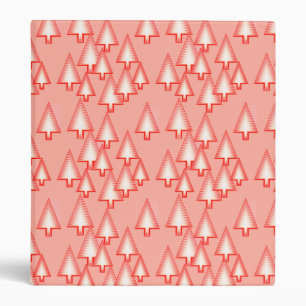 Modern metallic Christmas trees - coral orange Binder