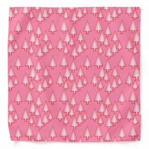 Modern metallic Christmas trees - coral pink Bandana