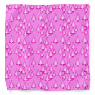 Modern metallic Christmas trees - orchid pink Bandana
