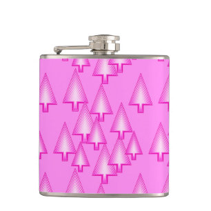 Modern metallic Christmas trees - orchid pink Flask