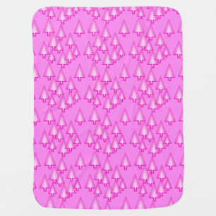 Modern metallic Christmas trees - orchid pink Swaddle Blanket
