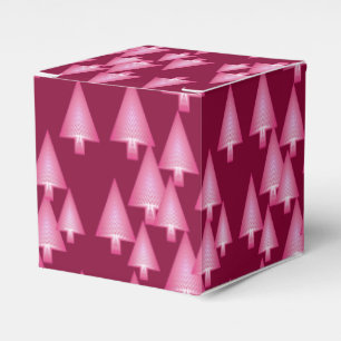 Modern metallic Christmas trees - pink & wine Favor Boxes
