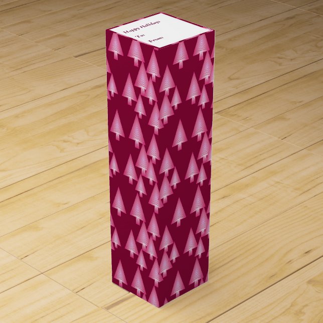 Modern metallic Christmas trees - pink & wine Gift Box (Front)