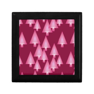 Modern metallic Christmas trees - pink & wine Keepsake Box