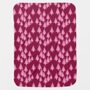 Modern metallic Christmas trees - pink & wine Swaddle Blanket
