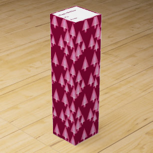 Modern metallic Christmas trees - pink & wine Wine Gift Box