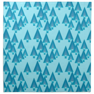 Modern metallic Christmas trees - sky blue Cloth Napkin