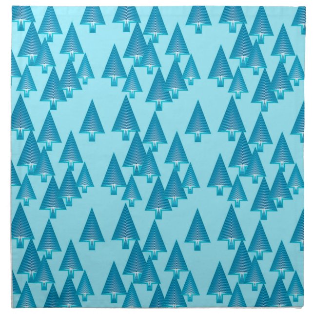 Modern metallic Christmas trees - sky blue Cloth Napkin (Front)