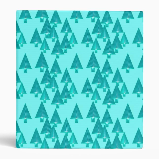 Modern metallic Christmas trees - turquoise Binder (Front)