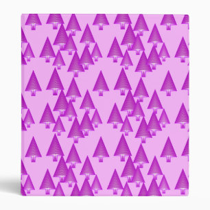 Modern metallic Christmas trees - violet 3 Ring Binder