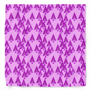 Modern metallic Christmas trees - violet Bandana
