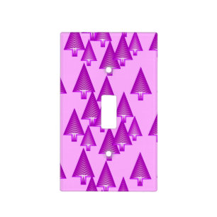 Modern metallic Christmas trees - violet Light Switch Cover