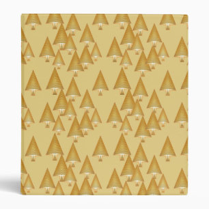 Modern metallic Christmas trees - yellow gold 3 Ring Binder
