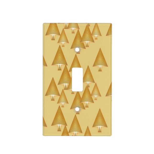 Modern metallic Christmas trees - yellow gold Light Switch Cover (Front)