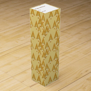 Modern metallic Christmas trees - yellow gold Wine Box