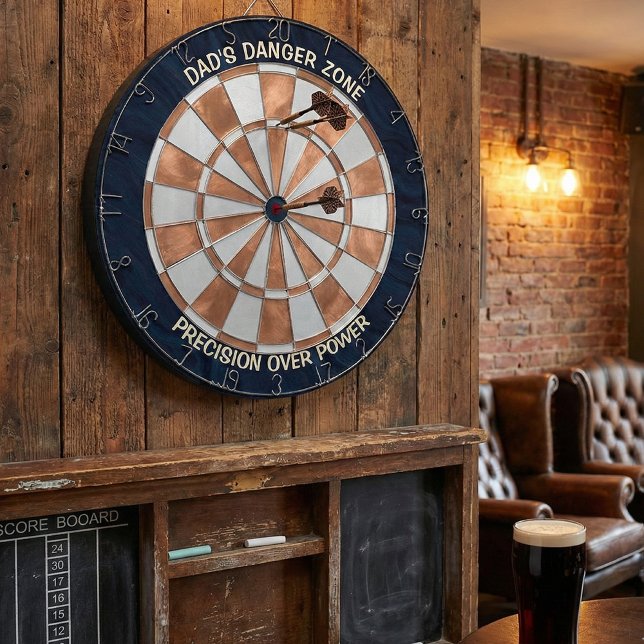 Modern Metallic Copper & Navy Blue Custom Dart Board (Creator Uploaded)