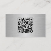 Modern Metallic Custom QR Code Business Card (Back)