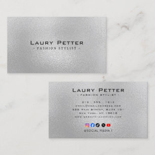 Modern Metallic  Design Stainless Steel Look Business Card