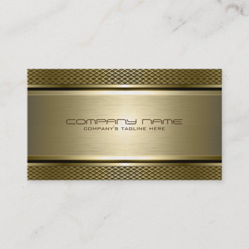 Modern Metallic Faux Gold Brushed Aluminum Look Business Card