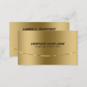 Modern Metallic Faux Gold Stainless Steel Look Business Card (Front/Back)