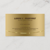 Modern Metallic Faux Gold Stainless Steel Look Business Card (Back)