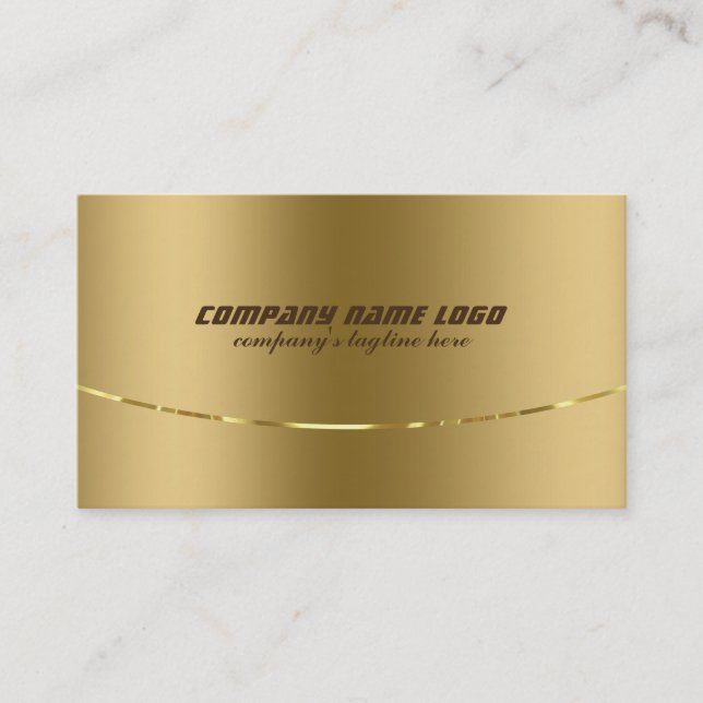 Modern Metallic Faux Gold Stainless Steel Look Business Card (Front)
