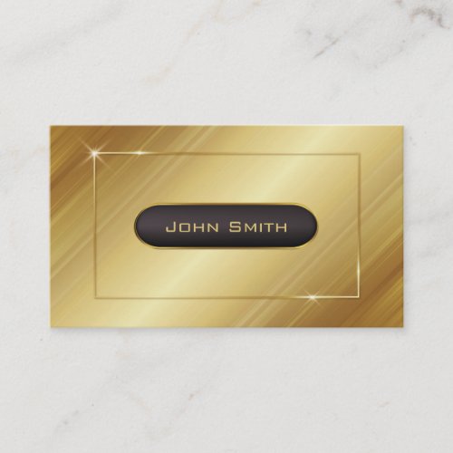 Modern Metallic Faux Gold Stainless Steel Look Business Card