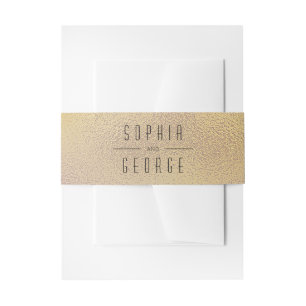 Modern Metallic Foil Minimal Wedding Invitation Be Belly Band