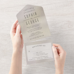 Modern Metallic Foil Minimal Wedding Invite