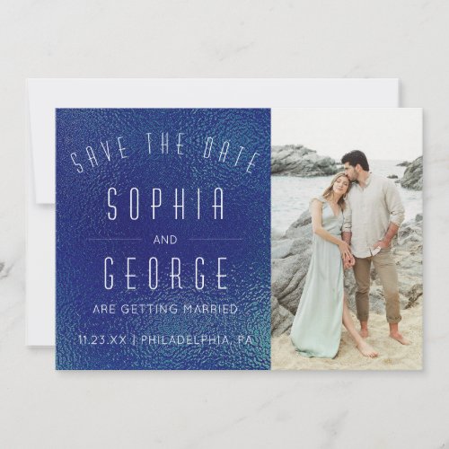 Modern Metallic Foil Minimal Wedding Save The Date Invitation