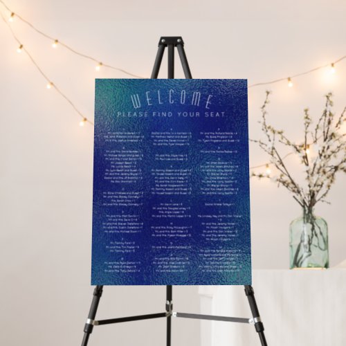 Modern Metallic Foil Minimal Wedding Seating Chart Foam Board