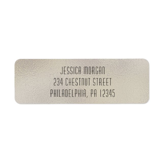 Modern Metallic Foil Return Address Label (Front)