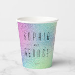 Modern Metallic Foil Wedding Bridal Shower Paper C Paper Cups<br><div class="desc">Say 'cheers' with these personalized paper cups! Easily edit the names and date!

See the entire collection for more matching items!</div>