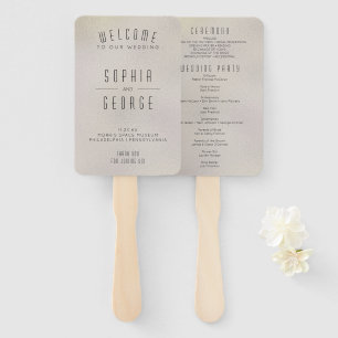 Modern Metallic Foil Wedding Program Fan
