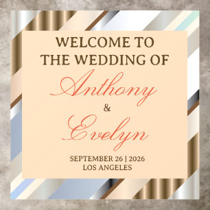 "Modern Metallic Geometric WELCOME TO THE WEDDING Floor Decals