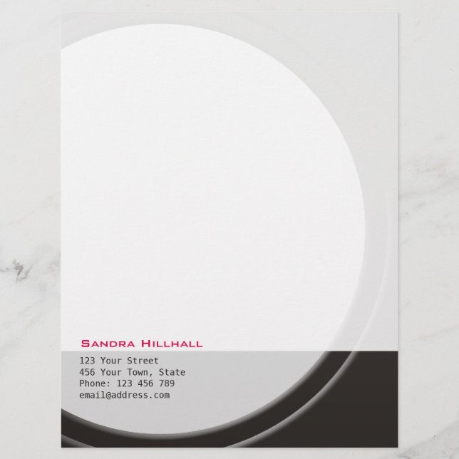 Modern Metallic Geometrical any Text and Color Letterhead (Front)