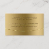 Modern Metallic Gold Design Stainless Steel Look Business Card (Back)