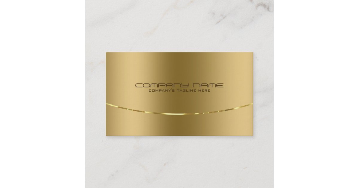 Modern Metallic Gold Design Stainless Steel Look Business Card Zazzle