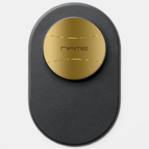 Modern Metallic Gold Design Stainless Steel Look PopSocket