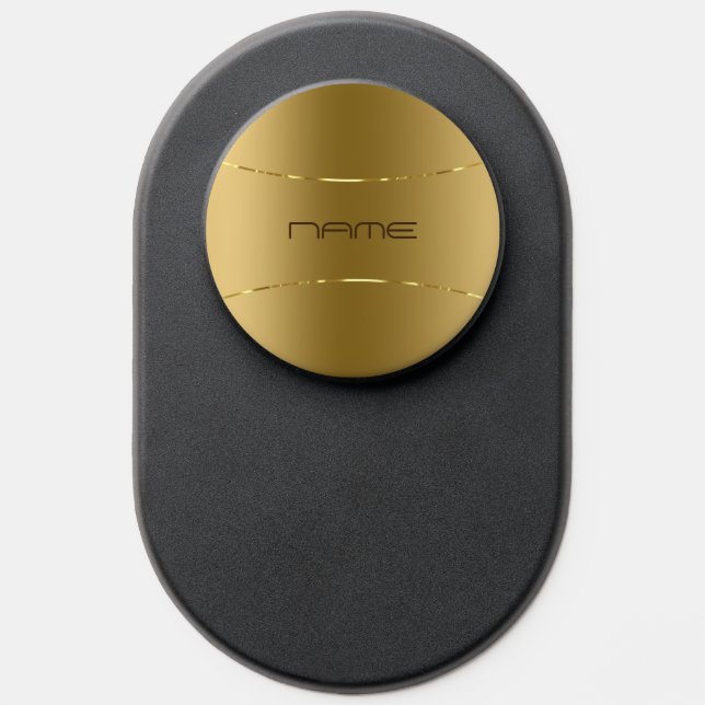 Modern Metallic Gold Design Stainless Steel Look PopSocket (Popsocket)