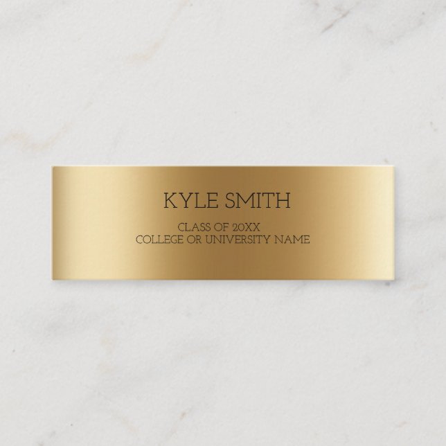 Modern Metallic Gold Profile Card (Front)